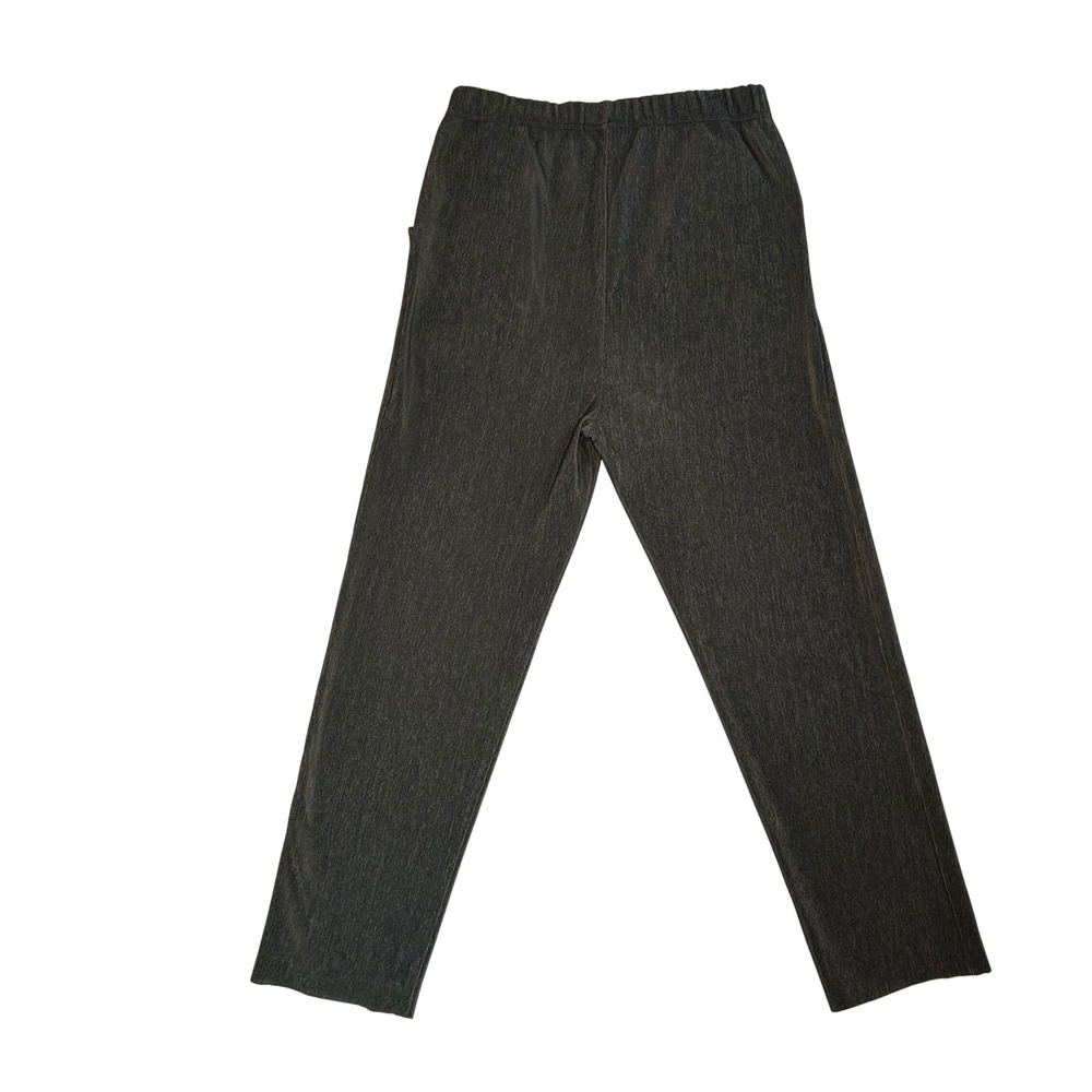 Vintage Japanese Charcoal Grey Textured Knit Elastic Waist Pull On Pants - Picture 8 of 8